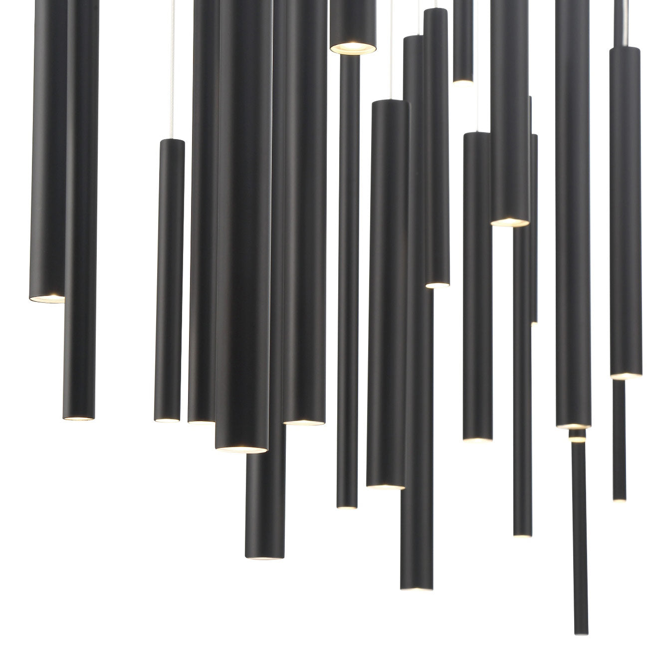 Santana Modern Linear Multi-Light Pendant Chandelier - Adjustable Height Aluminum Tube Fixture