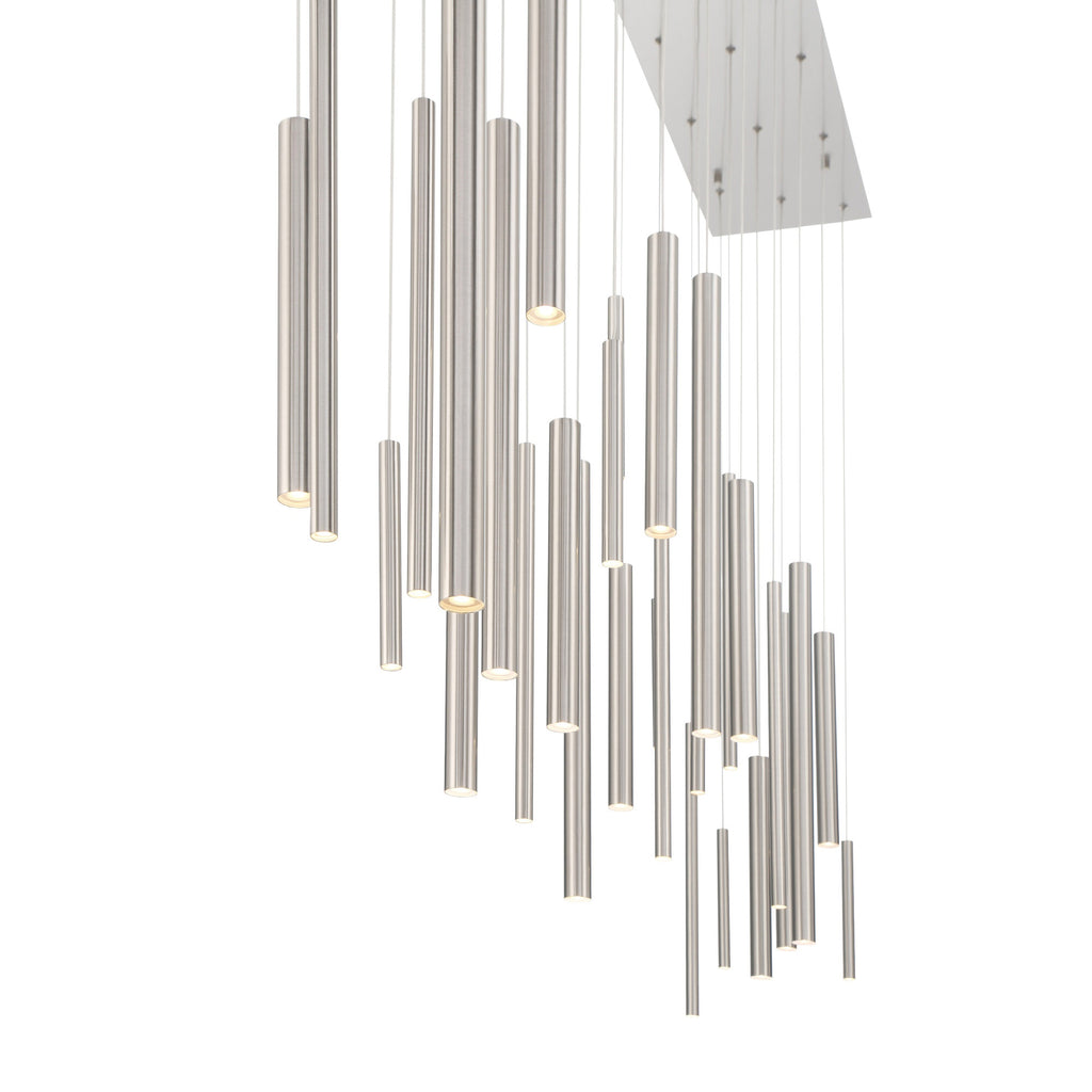 Santana Modern Linear Multi-Light Pendant Chandelier - Adjustable Height Aluminum Tube Fixture