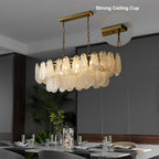 Cloude Modern Multi-Tier Cloud Glass Pendant Light Kitchen Island Light Adjustable Chain