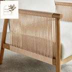 CHITA Braid Armchair Set of 2, Modern Accent Chair for Living Room, Cream