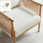 CHITA Braid Armchair Set of 2, Modern Accent Chair for Living Room, Cream