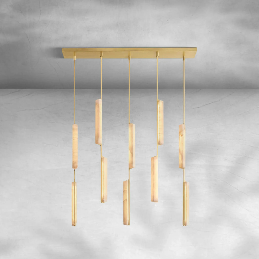 Auduban Alabaster Linear Chandelier 54"