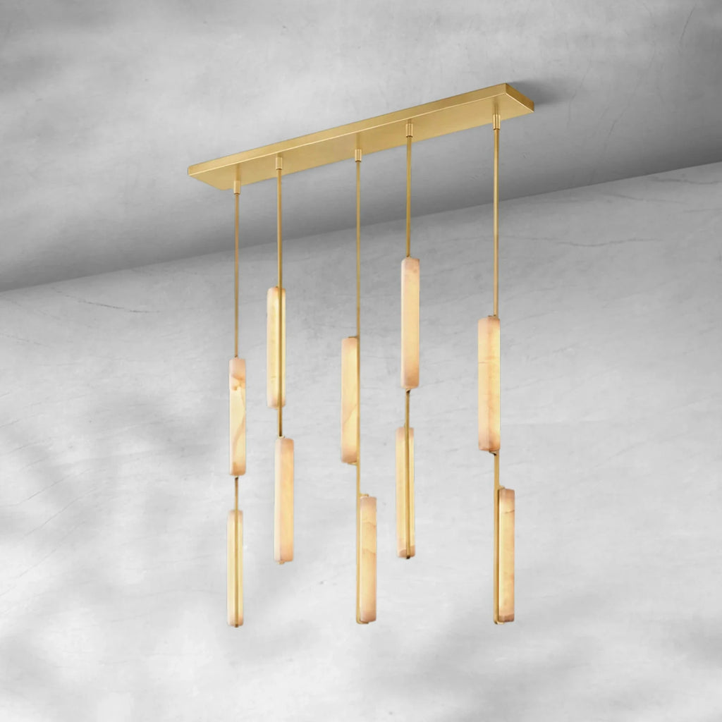 Auduban Alabaster Linear Chandelier 54"
