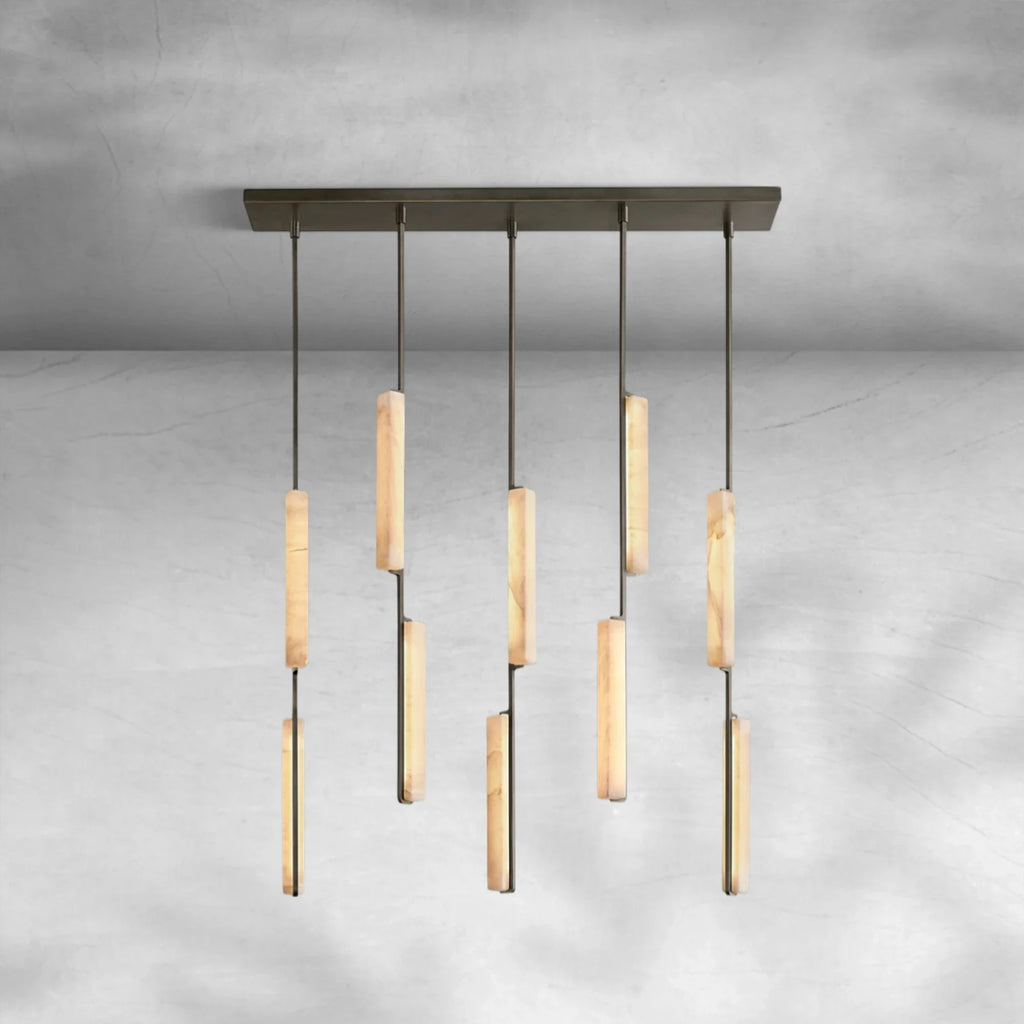 Auduban Alabaster Linear Chandelier 54"