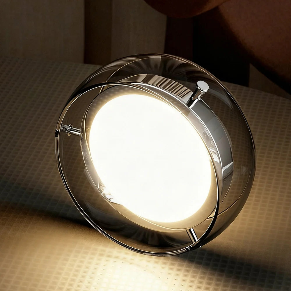Modern Smoky Glass LED Ring Chandelier