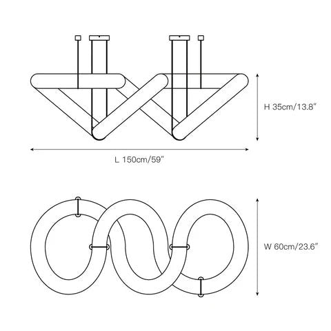 Eterna Alabaster Symmetrical Chandelier Simple & Chic Living