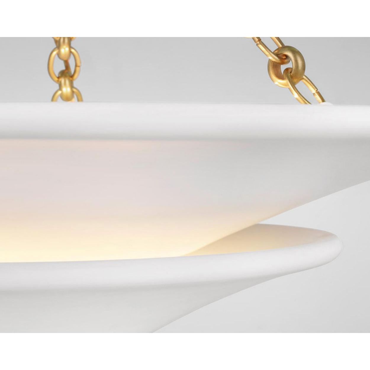 Mollino Chandelier by AERIN - Vintage French Sculpture-Inspired Plaster Finish with Hand-Rubbed Antique Brass