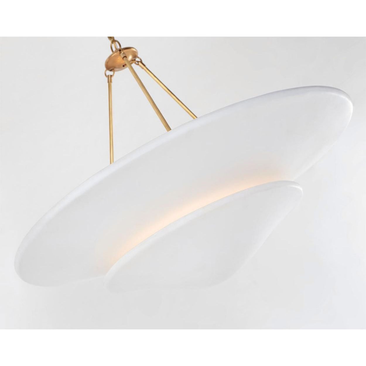 Mollino Chandelier by AERIN - Vintage French Sculpture-Inspired Plaster Finish with Hand-Rubbed Antique Brass